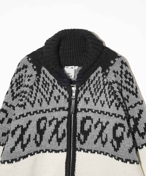 X-girl（エックスガール）の「LOGO PATTERN NORDIC CARDIGAN（カーディガン/ボレロ・レディース・ブラック/マルチ・ONE SIZE）」の5枚目の写真