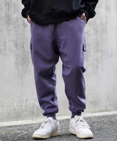 MinoriTY(マイノリティ)の「【MinoriTY】毛玉ができないサルエルカーゴパンツ メンズ スウェットパンツ ルーズフィット ジャージ(スウェットパンツ・メンズ・杢グレー/パープル/ブラック/オートミール/カーキ/チェック/ブラウン・S/M/L/XL)」の15枚目の写真