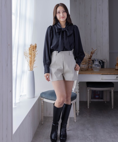 T/Cカレンダータンブラー　無地リボンブラウス 30%OFF】T/Cカレンダータンブラー無地リボンブラウス