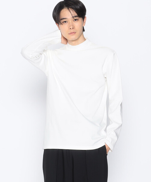 COMME CA ISM（コムサイズム）の「エッセンシャルコットン ロングスリーブ モックネックＴシャツ（Tシャツ/カットソー・メンズ・ブルー/ブラック/ホワイト/チャコール・LARGE/MEDIUM/X-LARGE）」の5枚目の写真