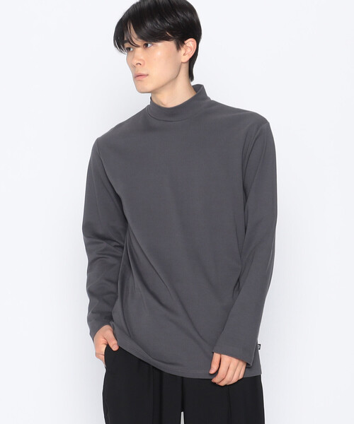 COMME CA ISM（コムサイズム）の「エッセンシャルコットン ロングスリーブ モックネックＴシャツ（Tシャツ/カットソー・メンズ・ブルー/ブラック/ホワイト/チャコール・LARGE/MEDIUM/X-LARGE）」の9枚目の写真