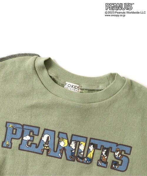PEANUTS（ピーナッツ）の「PEANUTSコラボ　カラーステッチロゴトレーナー（スウェット・キッズ・ベージュ/グレー/カーキ/ラベンダー・80/90/95/100/110/120/130/140/150）」の10枚目の写真