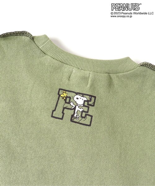 PEANUTS（ピーナッツ）の「PEANUTSコラボ　カラーステッチロゴトレーナー（スウェット・キッズ・ベージュ/グレー/カーキ/ラベンダー・80/90/95/100/110/120/130/140/150）」の12枚目の写真
