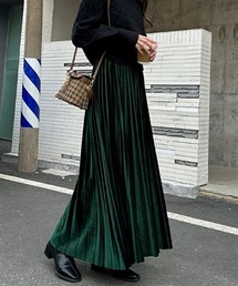 ベロアプリーツロングスカート
