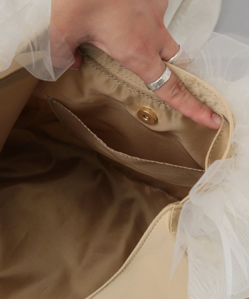 A part by（アパートバイ）の「チュールハンドルトート（ショルダーバッグ・レディース・ベージュ/ブラック/アイボリー/ブルー系その他2・FREE）」の18枚目の写真