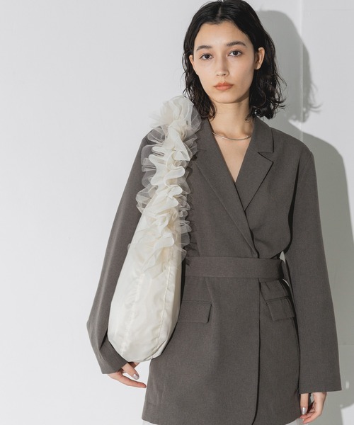 A part by（アパートバイ）の「チュールハンドルトート（ショルダーバッグ・レディース・ベージュ/ブラック/アイボリー/ブルー系その他2・FREE）」の6枚目の写真