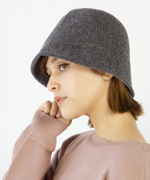 14+（イチヨンプラス）の「モール糸ベルハット（ハット・レディース・ホワイト/ブラック/ベージュ/オレンジ/チャコールグレー・MEDIUM）」の3枚目の写真