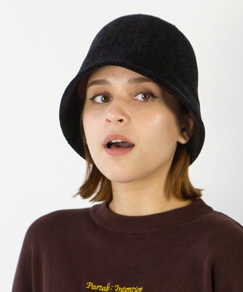 14+（イチヨンプラス）の「モール糸ベルハット（ハット・レディース・ホワイト/ブラック/ベージュ/オレンジ/チャコールグレー・MEDIUM）」の2枚目の写真