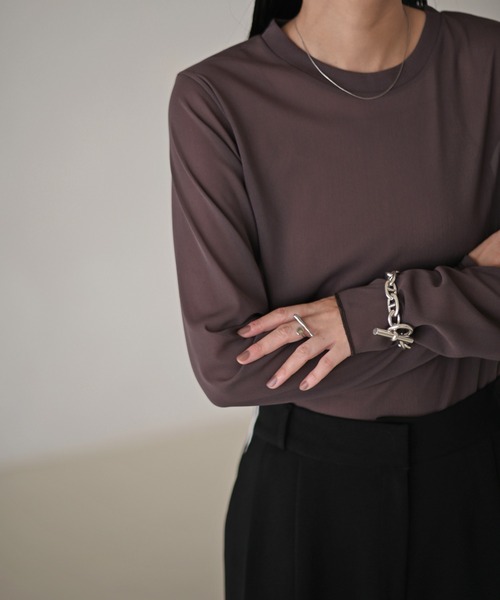 Marient(マリエント)の「メローシアーロンTOPS(Tシャツ/カットソー・レディース・アイボリー/チャコール/ブラック/ブラウン・FREE)」の10枚目の写真