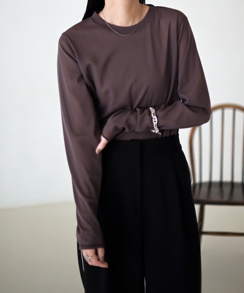Marient(マリエント)の「メローシアーロンTOPS(Tシャツ/カットソー・レディース・アイボリー/チャコール/ブラック/ブラウン・FREE)」の11枚目の写真