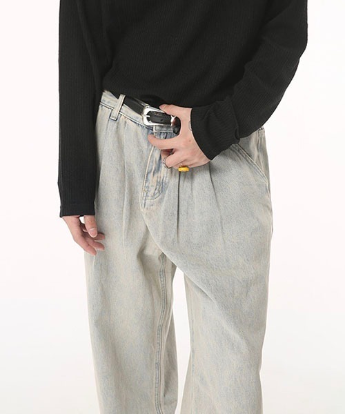 WESTBOY（ウエストボーイ）の「ルーズバギーデニムパンツ/セミワイドデニムパンツWO23W1PT02【WB ORIGINALS】（デニムパンツ・メンズ・ライトブルー・XL/M/L）」の6枚目の写真