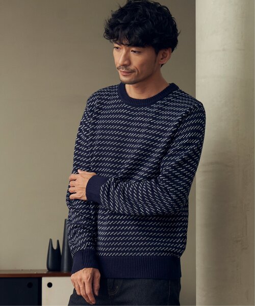 ikka(イッカ)の「バーズアイニット(ニット/セーター・メンズ・ネイビー/グレー・S/M/L/XL)」の14枚目の写真