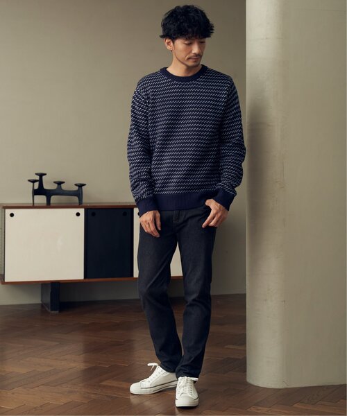 ikka(イッカ)の「バーズアイニット(ニット/セーター・メンズ・ネイビー/グレー・S/M/L/XL)」の15枚目の写真