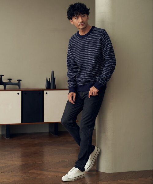 ikka(イッカ)の「バーズアイニット(ニット/セーター・メンズ・ネイビー/グレー・S/M/L/XL)」の16枚目の写真
