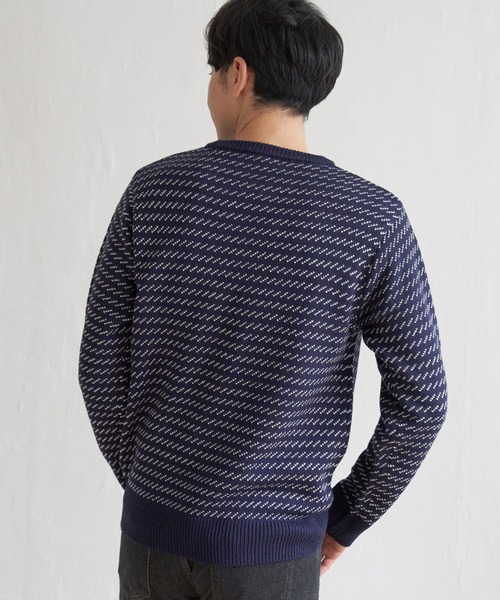 ikka(イッカ)の「バーズアイニット(ニット/セーター・メンズ・ネイビー/グレー・S/M/L/XL)」の7枚目の写真