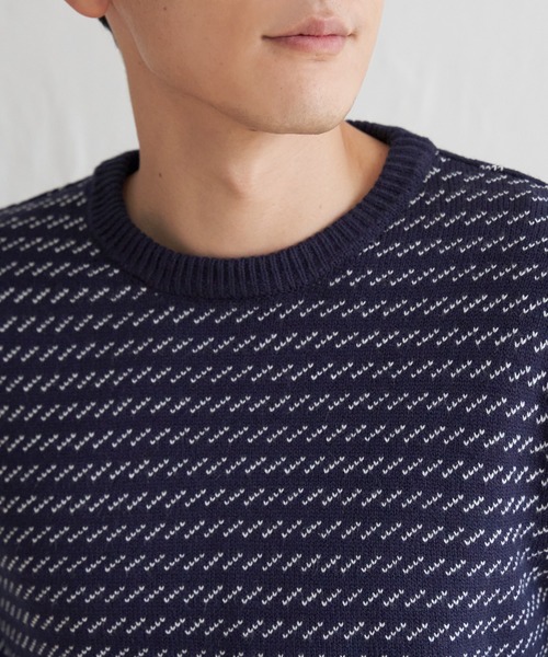 ikka(イッカ)の「バーズアイニット(ニット/セーター・メンズ・ネイビー/グレー・S/M/L/XL)」の6枚目の写真