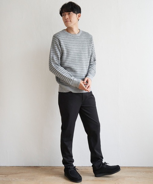 ikka(イッカ)の「バーズアイニット(ニット/セーター・メンズ・ネイビー/グレー・S/M/L/XL)」の12枚目の写真