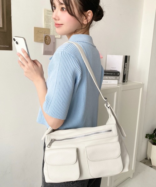 セール】ダブルフラップポケットバッグ（ショルダーバッグ）｜moment+