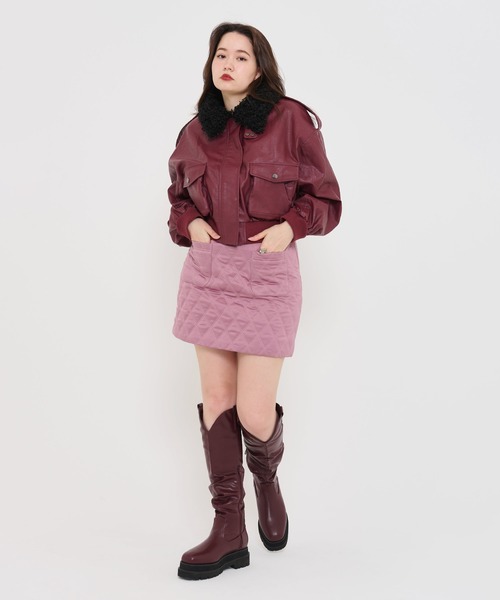 TINA:JOJUN(ティーナジョジュン)の「キルティング ミニスカート TINA:JOJUN(スカート・レディース・ブラック/ピンク系その他・S/M)」の7枚目の写真