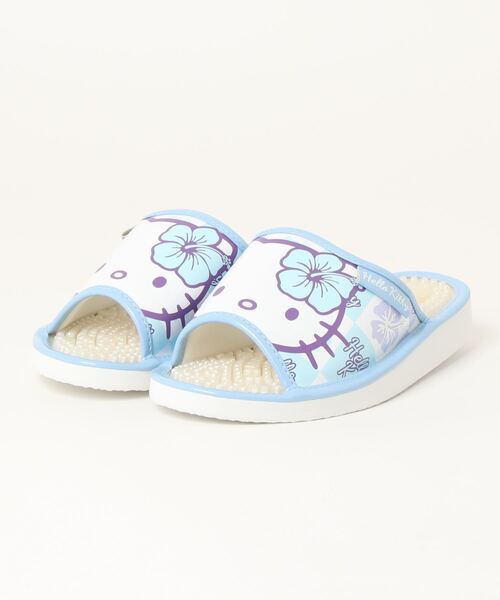 VIBGYOR（ヴィブジョー）の「【Sanrio】サンリオハイビスカスハロキティヘルシーサンダル(MA)（サンダル・レディース・ブラック×ゴールド/ブラック×ピンク/サックスブルー/ピンク・M/L）」の4枚目の写真