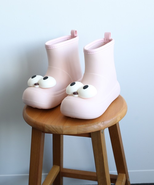 セール】【shoes365】かわいい大きな目 子供用レインブーツ
