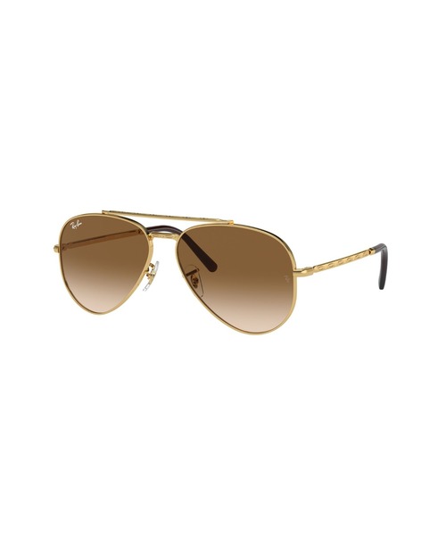 Ray-Ban(レイバン)の「Ray-Ban レイバン サングラス NEW AVIATOR 紫外線対策 0RB3625 001/51(サングラス・メンズ・ゴールド×ブラウン・58)」の1枚目の写真