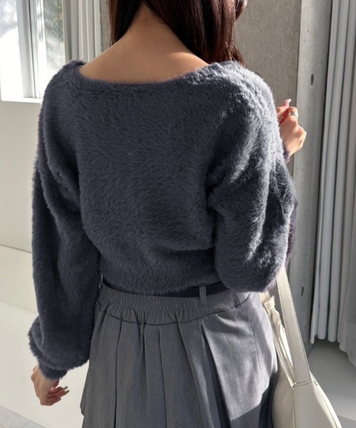 OLIVE des OLIVE（オリーブデオリーブ）の「ハートボタンフェザーカーデ　1041050020（カーディガン/ボレロ・レディース・オフホワイト/チャコールグレー/グレイッシュベージュ/ミント・FREE）」の21枚目の写真