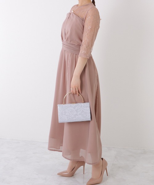 Lace Ladies(レースレディース)の「ハンドル付き スクエア レース パーティー バッグ(クラッチバッグ・レディース・アイボリー/ブラック/シルバー・FREE)」の8枚目の写真