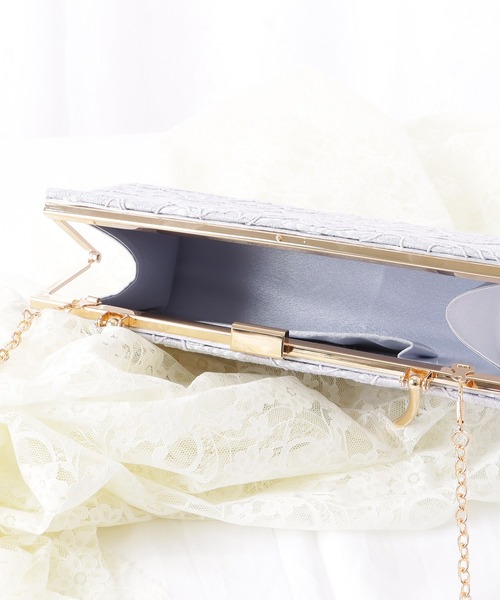 フォーマル ハンドル付き スクエアレース パーティ バッグ Lace Ladies ハンドル付き スクエア レース パーティー バッグ