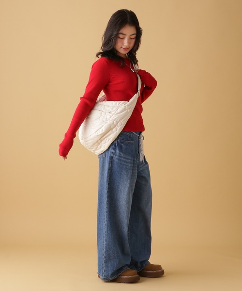 tiny tiny（ティニーティニー）の「モチーフキルトショルダーバッグ[tiny tiny(ティニーティニー)]（ショルダーバッグ・レディース・グレー/アイボリー/チャコール/スモーク/ピンク/ホワイト系その他/ブルー系その他/シルバー/ブラック/ライトブルー/ブルー/チェック/レオパード・0）」の19枚目の写真