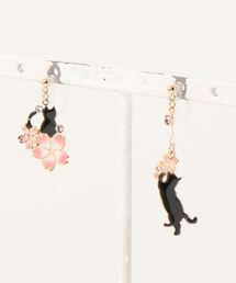 GGD SELECT（ジージーディー　セレクト）の「ノンホール 桜と猫 樹脂イヤリング金属アレルギー対応[ACCACC]（イヤリング）」