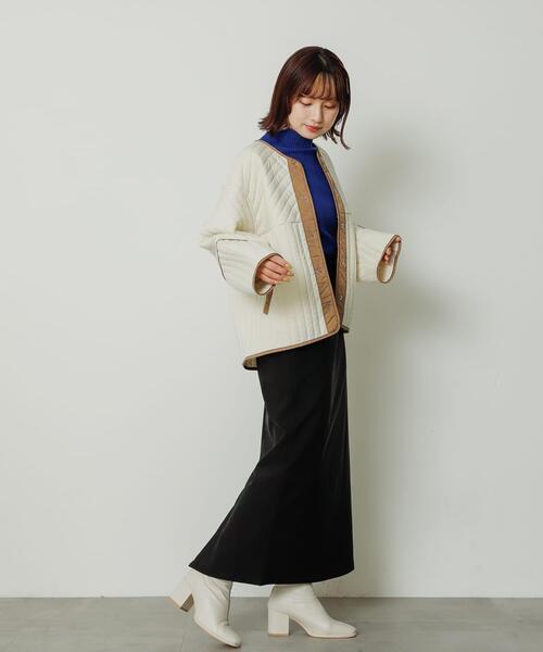 SENSE OF PLACE by URBAN RESEARCH（センスオブプレイスバイアーバンリサーチ）の「ライトキルティングジャケット（ダウンジャケット/コート・レディース・アイボリー/ブラック/ベージュ・ONE）」の21枚目の写真