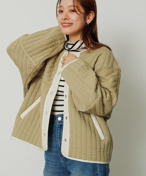 SENSE OF PLACE by URBAN RESEARCH（センスオブプレイスバイアーバンリサーチ）の「ライトキルティングジャケット（ダウンジャケット/コート・レディース・アイボリー/ブラック/ベージュ・ONE）」の6枚目の写真