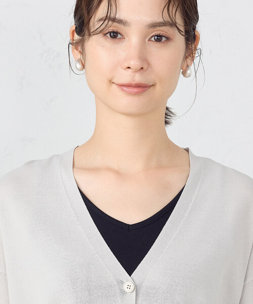 COMME CA ISM（コムサイズム）の「UVカット  ベーシック　ワイドＶネックカーディガン（カーディガン/ボレロ・レディース・ブラック/ライトグレー・FREE）」の15枚目の写真