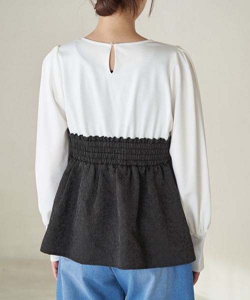 ROPE' PICNIC（ロペピクニック）の「ビスチェドッキングカットトップス/リンクコーデ（Tシャツ/カットソー・レディース・オフホワイト/ブラック系その他・38）」の13枚目の写真