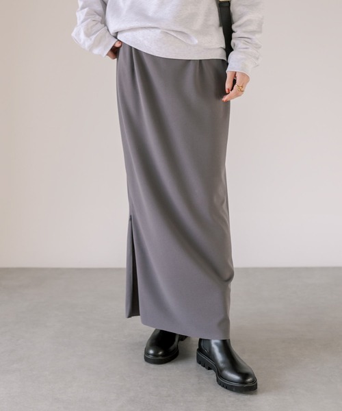 RIVE DROITE（リヴドロワ）の「カットジョーゼットナロースカート（スカート・レディース・ブラック/チャコールグレー・36/38）」の15枚目の写真