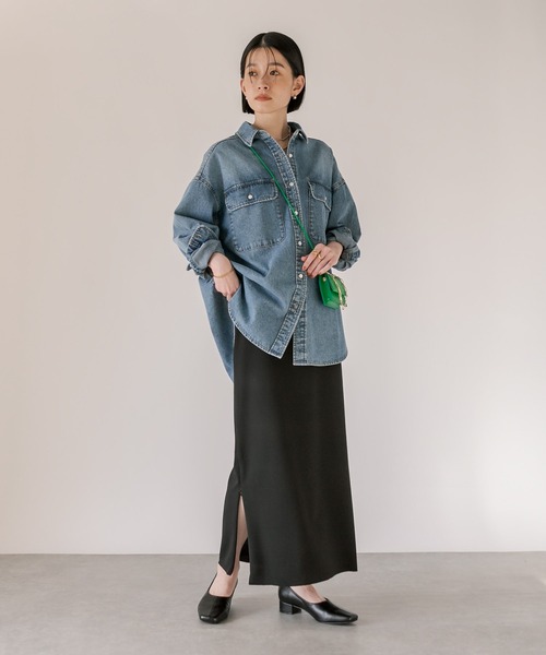 RIVE DROITE（リヴドロワ）の「カットジョーゼットナロースカート（スカート・レディース・ブラック/チャコールグレー・36/38）」の3枚目の写真