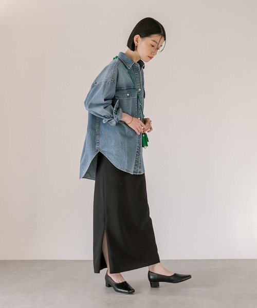 RIVE DROITE（リヴドロワ）の「カットジョーゼットナロースカート（スカート・レディース・ブラック/チャコールグレー・36/38）」の5枚目の写真