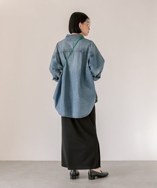 RIVE DROITE（リヴドロワ）の「カットジョーゼットナロースカート（スカート・レディース・ブラック/チャコールグレー・36/38）」の6枚目の写真