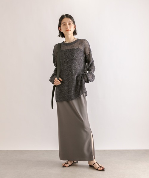 RIVE DROITE（リヴドロワ）の「カットジョーゼットナロースカート（スカート・レディース・ブラック/チャコールグレー・36/38）」の21枚目の写真