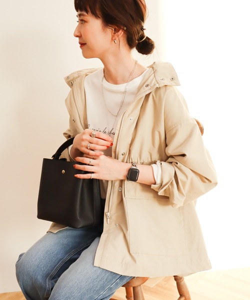 AMERICAN HOLIC（アメリカンホリック）の「撥水加工2WAYマウンテンパーカー（マウンテンパーカー・レディース・アイボリー/ライトベージュ/サックスブルー/ネイビー・M/L）」の21枚目の写真