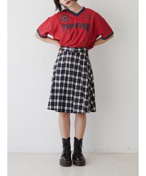 THRASHER（スラッシャー）の「【別注】THRASHER ゲームTシャツ（Tシャツ/カットソー・レディース・ブラック/アイボリー/レッド・MEDIUM）」の4枚目の写真