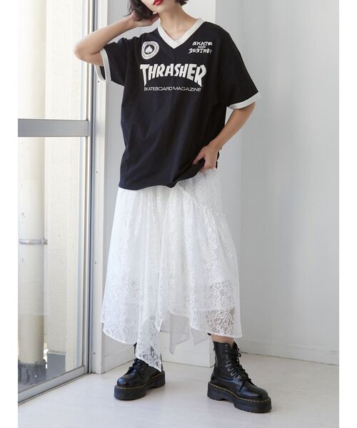 THE SLACKERS スラッカーズ Tシャツ XSサイズ THRASHER スラッシャー 半袖 Tシャツ キッズ ジュニア FRAME
