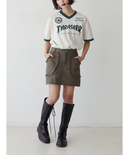 THRASHER（スラッシャー）の「【別注】THRASHER ゲームTシャツ（Tシャツ/カットソー・レディース・ブラック/アイボリー/レッド・MEDIUM）」の16枚目の写真