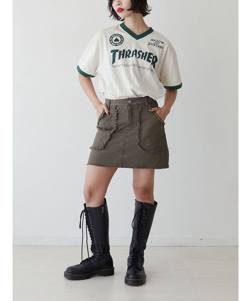 THRASHER（スラッシャー）の「【別注】THRASHER ゲームTシャツ（Tシャツ/カットソー・レディース・ブラック/アイボリー/レッド・MEDIUM）」の17枚目の写真