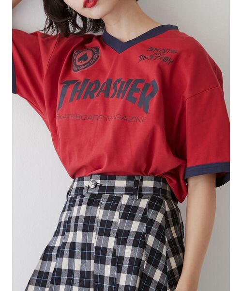 THRASHER（スラッシャー）の「【別注】THRASHER ゲームTシャツ（Tシャツ/カットソー・レディース・ブラック/アイボリー/レッド・MEDIUM）」の10枚目の写真