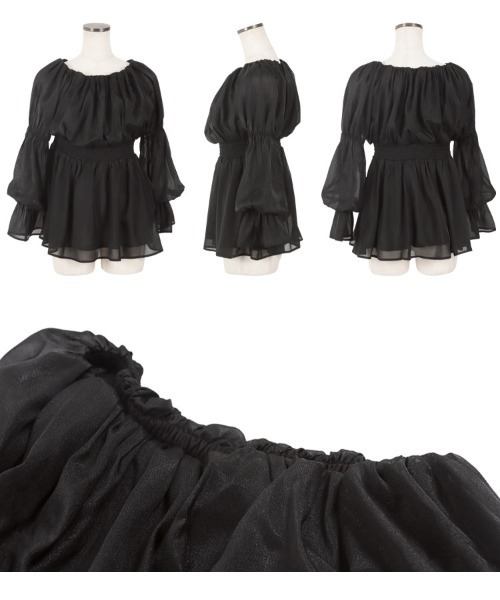 KOBE LETTUCE（コウベレタス）の「ラメシアーオフショルブラウス（シャツ/ブラウス・レディース・ブラック/ピンク/アイボリー・M）」の10枚目の写真