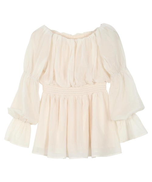 KOBE LETTUCE（コウベレタス）の「ラメシアーオフショルブラウス（シャツ/ブラウス・レディース・ブラック/ピンク/アイボリー・M）」の8枚目の写真