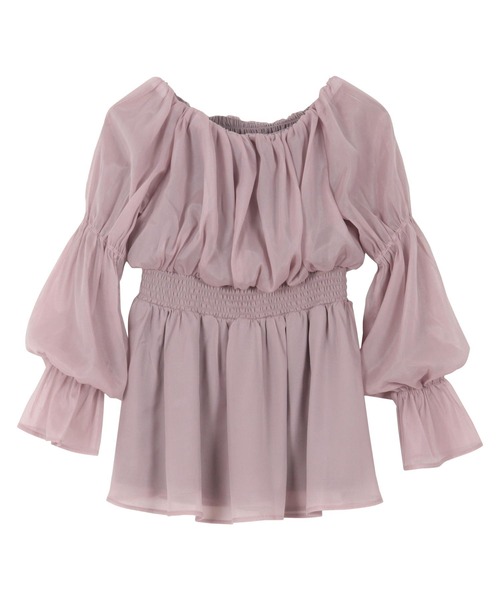 KOBE LETTUCE（コウベレタス）の「ラメシアーオフショルブラウス（シャツ/ブラウス・レディース・ブラック/ピンク/アイボリー・M）」の6枚目の写真