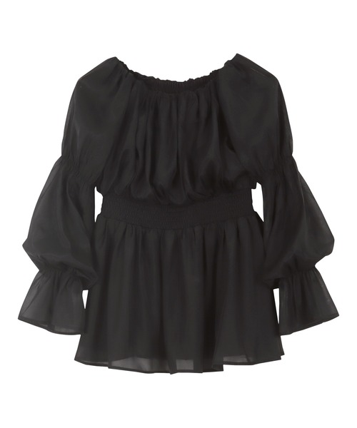 KOBE LETTUCE（コウベレタス）の「ラメシアーオフショルブラウス（シャツ/ブラウス・レディース・ブラック/ピンク/アイボリー・M）」の7枚目の写真